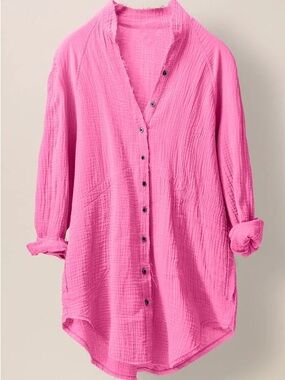 NWT Flawless Pink Gauze Button Up